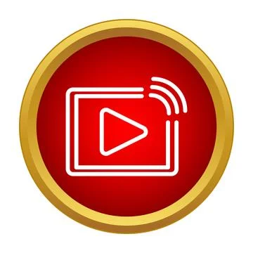 Broadcasting media player icon for streaming content Stock Illustration