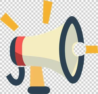 Broadcasting message with a megaphone Illustration