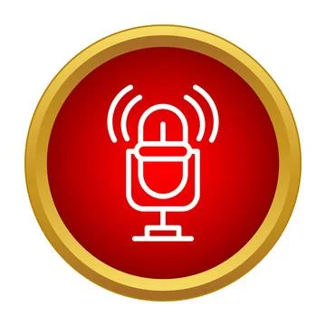 Broadcasting microphone icon presenting audio communication concept Stockillustratie