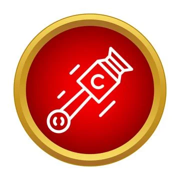Broadcasting microphone icon with red circle background Stock Illustration