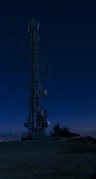 Broadcasting on the peak of the mountain Stock Photos