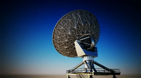 Broadcasting receiving space communication satellite dishes technology Stock-Footage 21485844