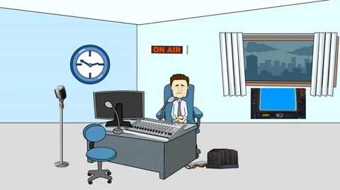 Broadcasting Studio Animation:  Looping Video stock 36004253