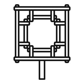 Broadcasting television antenna standing on a solid metal pole Stock Illustration