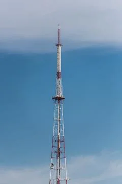 Broadcasting tower blue sky lviv Stock Photos
