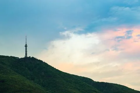 Broadcasting tower on a mountain top, Sofia, Bulgaria Stock Photos