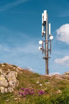 Broadcasting tower at Sustenpass Stock Photos
