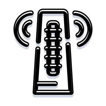 Broadcasting tower transmitting wireless communication signal icon Stock Illustration