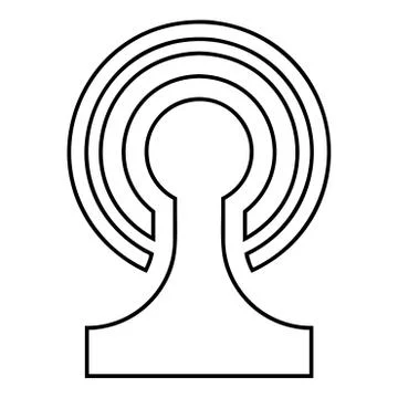 Broadcasting Wireless device Radio wave icon outline black color vector illus Stock Illustration