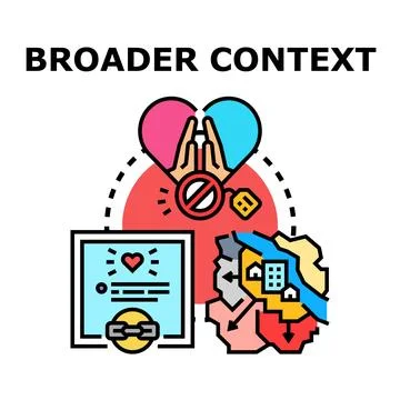 Broader context analyzing problem solutions relationship Stock Illustration