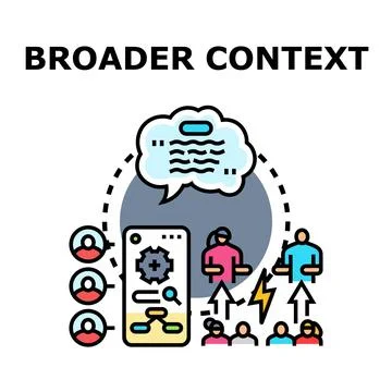 Broader context shaping strategy and communication icon Stock Illustration