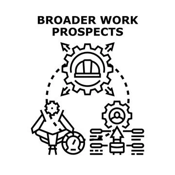 Broader work prospects concept illustration developing career opportunities Stock Illustration