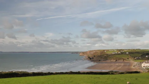 Broadhaven and St Brides Bay Pembrokeshire Wales Stock Footage 175893473