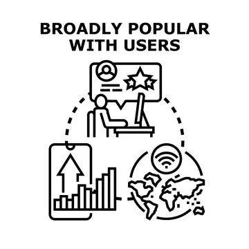 Broadly popular with users concept vector illustration Stock Illustration