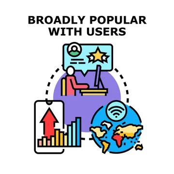 Broadly popular with users concept vector illustration Stock Illustration