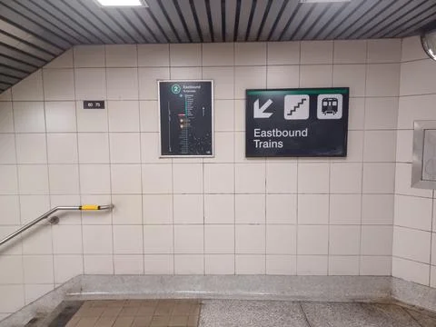 Broadview Subway Station interior view Stock Photos