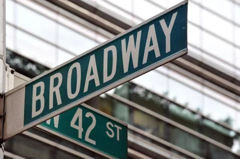 Broadway 42nd street sign Stock Photos
