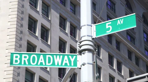 Broadway &amp; 5.Av sign Stock Footage 32240105