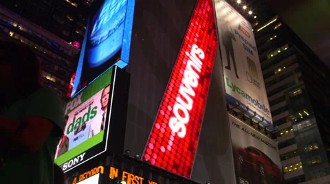 Broadway billboards Stock Footage 32240437