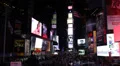 Broadway Famous Street 7th Avenue Illuminated Night New York City People Walking HD Footage