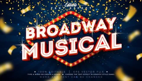 Broadway Musical Text Effect Design Editable Vector Graphic Style Effect with Illustrazione stock