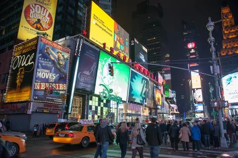 Broadway, New York City, USA: night street broadway in NYC Stock Photos