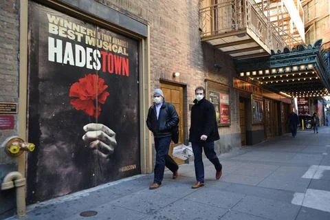  Broadway Shows remain empty after Governor Andrew Cuomo declares a state ... Stock Photos