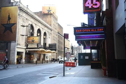  Broadway Shows remain empty after Governor Andrew Cuomo declares a state ... Stock Photos