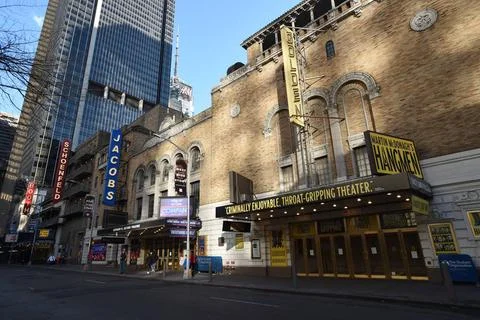  Broadway Shows remain empty after Governor Andrew Cuomo declares a state ... Stock Photos