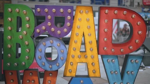 Broadway Sign 스톡 동영상 112240725