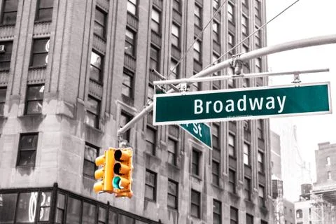 Broadway sign in New York in the USA Stock Photos