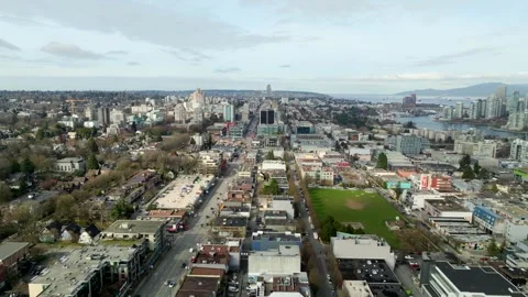 Broadway SkyTrain Construction Over Vancouver 스톡 동영상 337159192