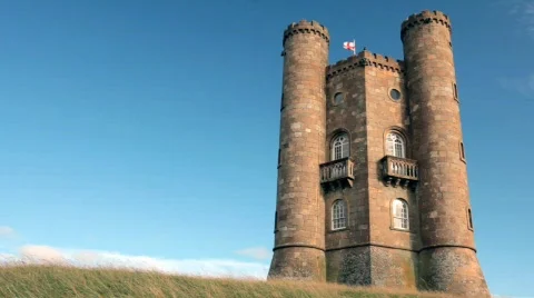 Broadway Tower and Clouds Stock Footage 506513