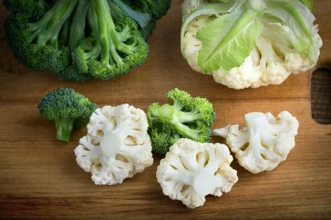 Broccoli and cauliflower Stock Photos