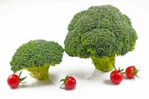 Broccoli and tomatoes Stock Photos