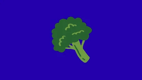 Broccoli animation on blue background 库存影片 333560817