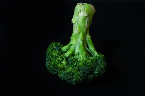 Broccoli on a black background isolated Stockfoto's