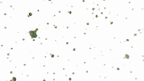 Broccoli brain - human mind shape forming from flying florets of broccoli Video stock 114008200