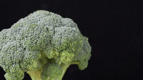 Broccoli cabbage on a dark background close-up Video stock 131719697