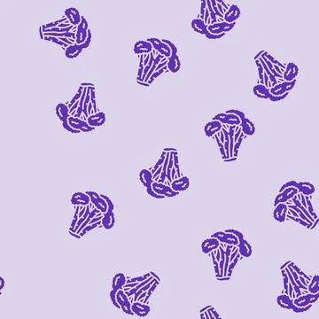 Broccoli cabbage glyph seamless pattern 스톡 일러스트