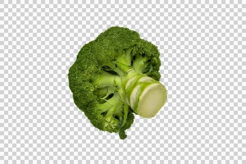 Broccoli cabbage head isolated transparent png Stock Photos