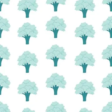 Broccoli cabbage seamless pattern. Vegetable seamless pattern Stock Illustration