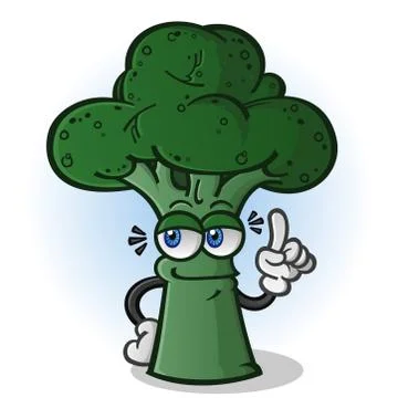 Broccoli Cartoon Character Pointing Stock Illustration