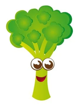 Broccoli cartoon isolated over white background. vector Ilustração Stock