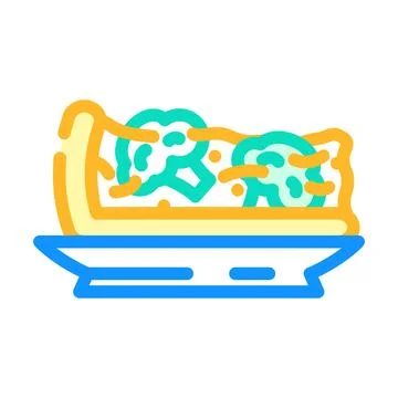 Broccoli casserole color icon vector illustration Stock Illustration