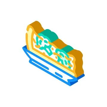 Broccoli casserole isometric icon vector illustration Stock Illustration