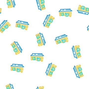 Broccoli casserole vector seamless pattern Stock Illustration