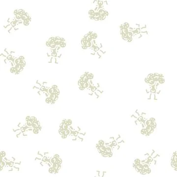 Broccoli character glyph vector seamless pattern Stock Illustration