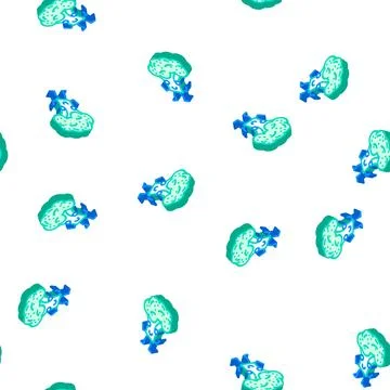 Broccoli character isometric icon seamless pattern イラスト素材