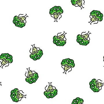 Broccoli character vector seamless pattern Stockillustratie